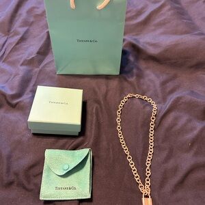 Tiffany & Co. Sterling Silver Lock Chain Necklace with Packaging